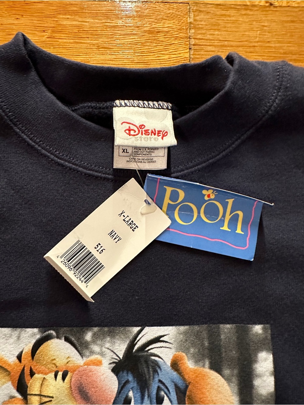 NEW OLD STOCK VINTAGE 90's Tigger Disney Store USA MADE Sweatshirt Blue XL Y2K - Picture 4 of 5